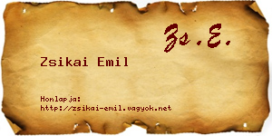 Zsikai Emil névjegykártya